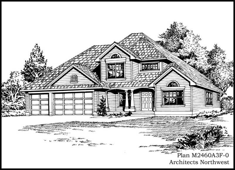 4-Bedroom, 2460 Sq Ft European House Plan - 115-1451 - Front Exterior