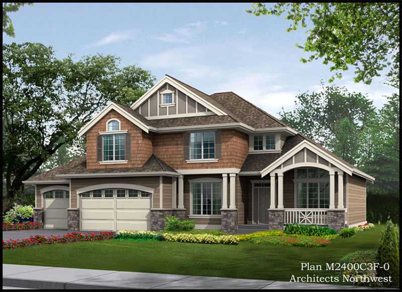3-Bedroom, 2420 Sq Ft Country House Plan - 115-1455 - Front Exterior