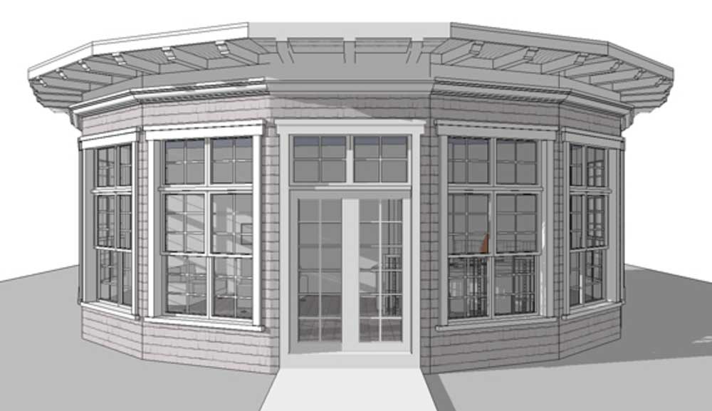 1-Bedroom, 1225 Sq Ft 16-Sided Circular Home Plan - 116-1002 - Main Exterior