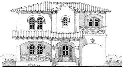 4-Bedroom, 3862 Sq Ft Mediterranean House Plan - 116-1008 - Front Exterior