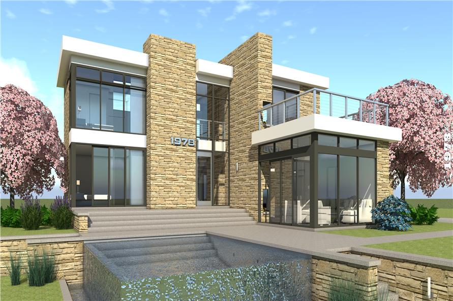 3-Bedroom, 2269 Sq Ft Concrete Block/ ICF Design House Plan - 116-1024 - Front Exterior