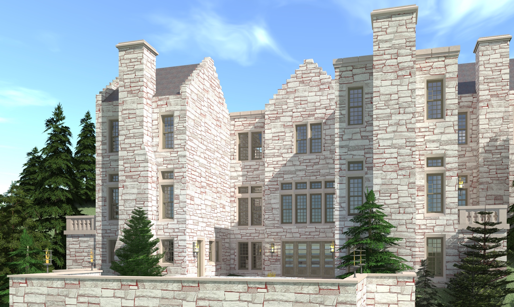 6-Bedroom, 9465 Sq Ft Castle Plan - 116-1108 - Front Exterior