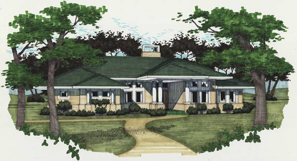 3-Bedroom, 1830 Sq Ft Contemporary Home Plan - 117-1012 - Main Exterior