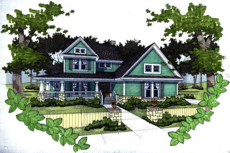 3-Bedroom, 1952 Sq Ft Home Plan - 117-1036 - Main Exterior