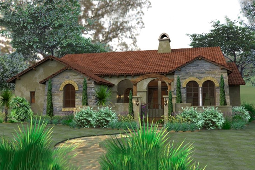 3-Bedroom, 1780 Sq Ft Tuscan Home Plan - 117-1055 - Main Exterior