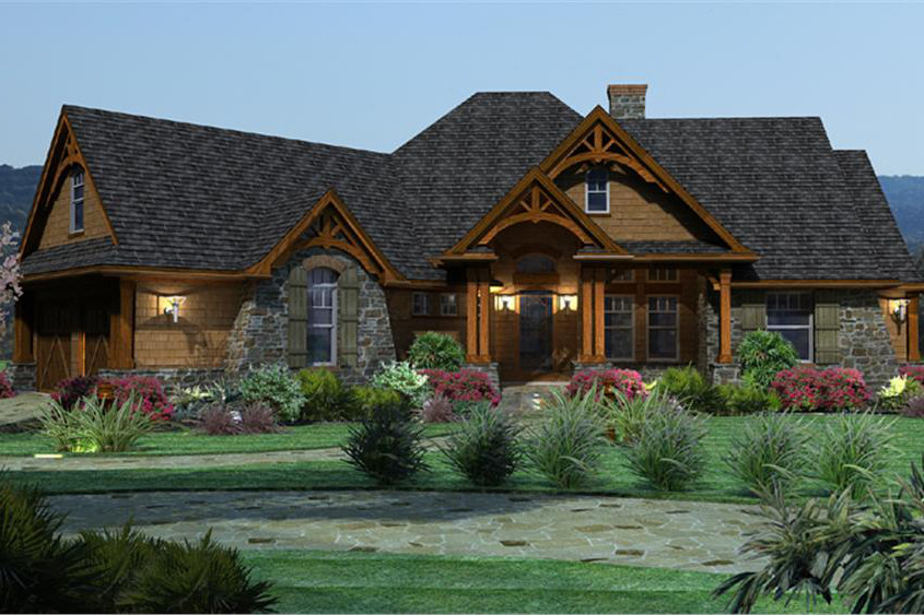 3-Bedroom, 2091 Sq Ft Ranch House Plan - 117-1092 - Front Exterior