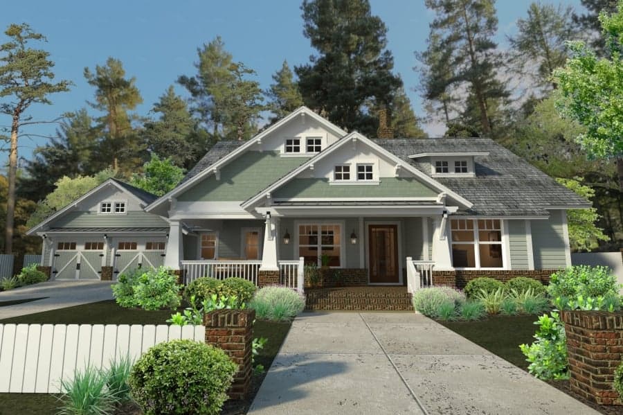 3-Bedroom, 1879 Sq Ft Craftsman Home Plan - 117-1095 - Main Exterior
