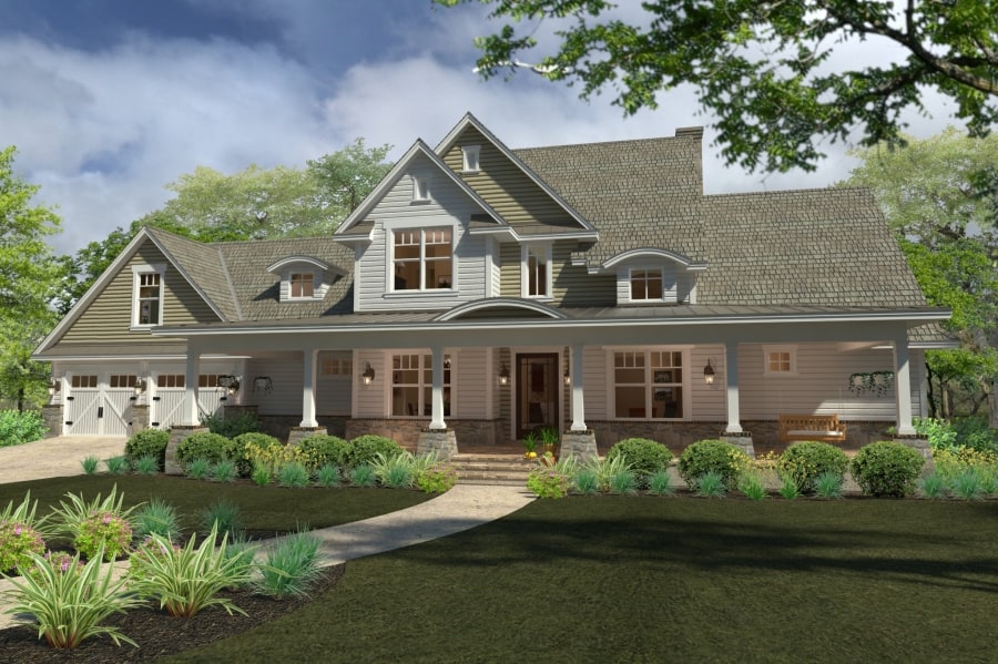 4-Bedroom, 2414 Sq Ft Southern Farmhouse Plan - 117-1100 - Front Exterior