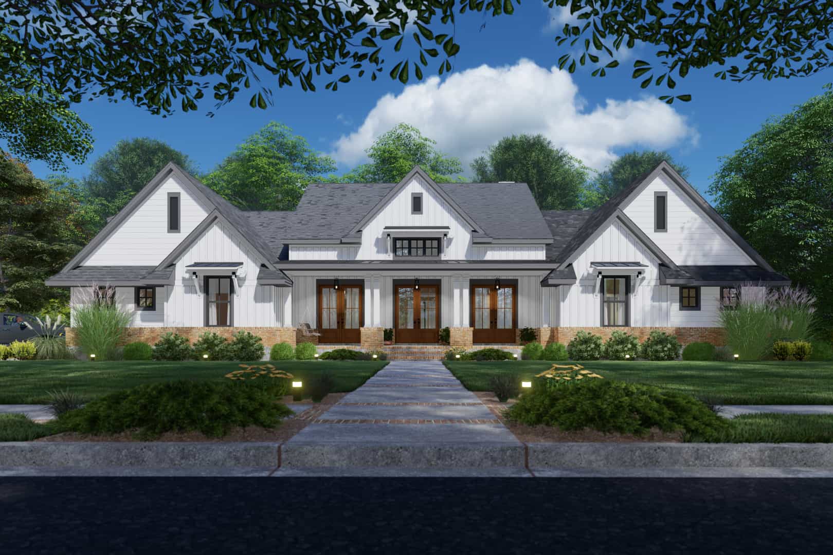 4-Bedroom, 3077 Sq Ft Ranch House - Plan #117-1142 - Front Exterior