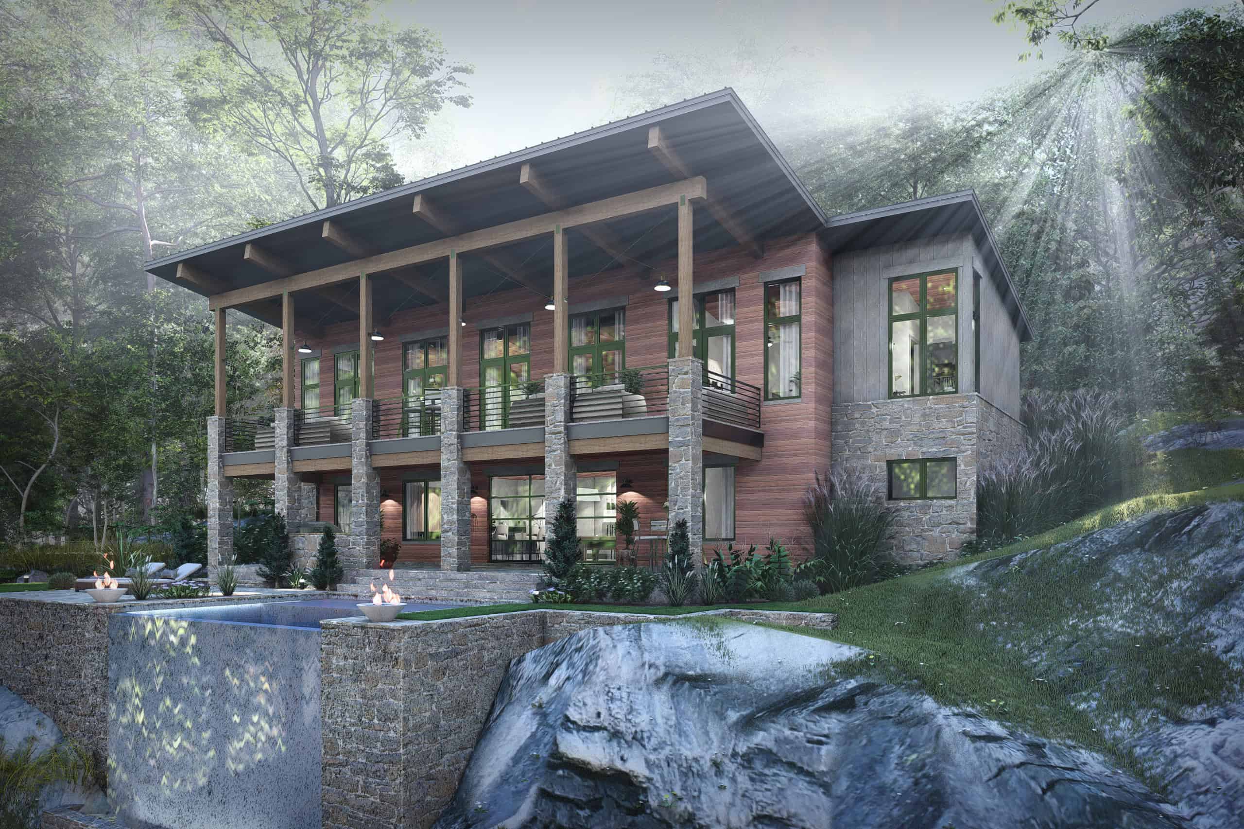 3-Bedroom, 1550 Sq Ft Contemporary Home Plan - 117-1147 - Main Exterior