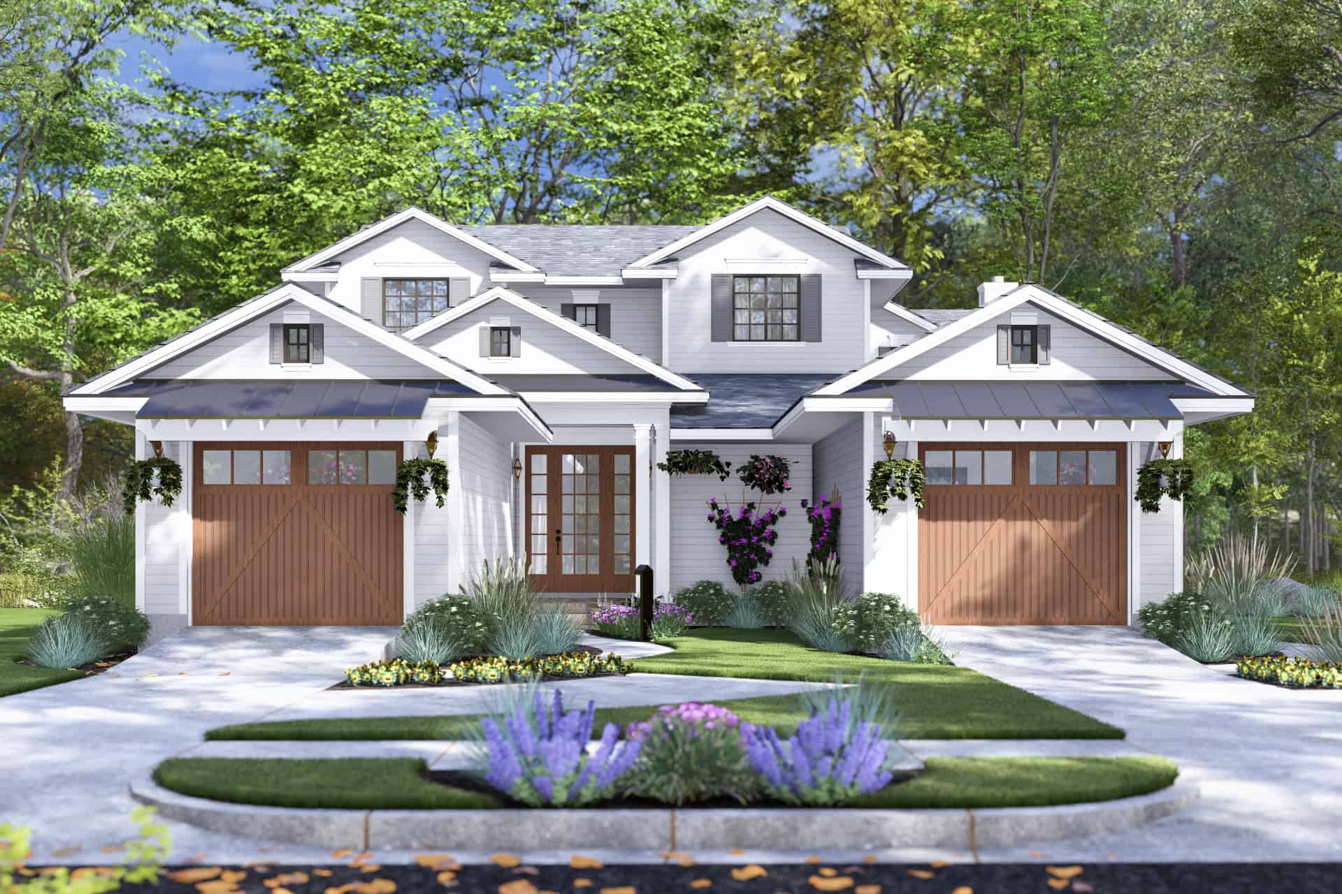 6-Bedroom, 3597 Sq Ft Traditional Duplex Plan - 117-1153 - Main Exterior