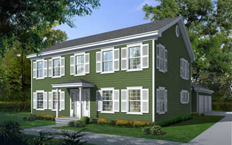 4-Bedroom, 2570 Sq Ft Colonial Home Plan - 119-1006 - Main Exterior