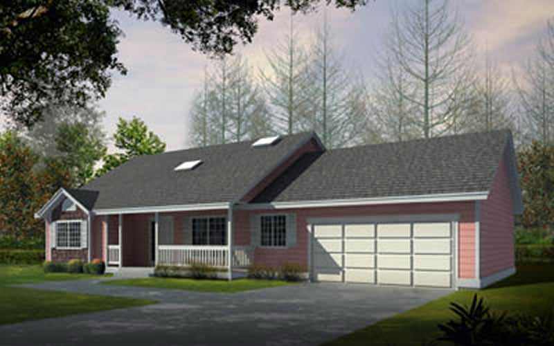 2-Bedroom, 1636 Sq Ft Country Home Plan - 119-1015 - Main Exterior
