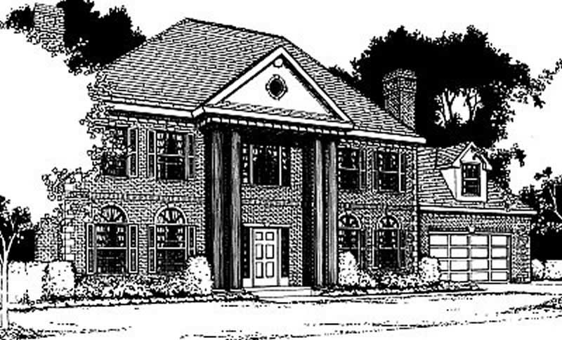 3-Bedroom, 2874 Sq Ft Colonial House Plan - 119-1060 - Front Exterior