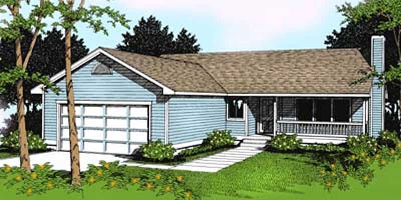 3-Bedroom, 1506 Sq Ft Ranch House Plan - 119-1136 - Front Exterior