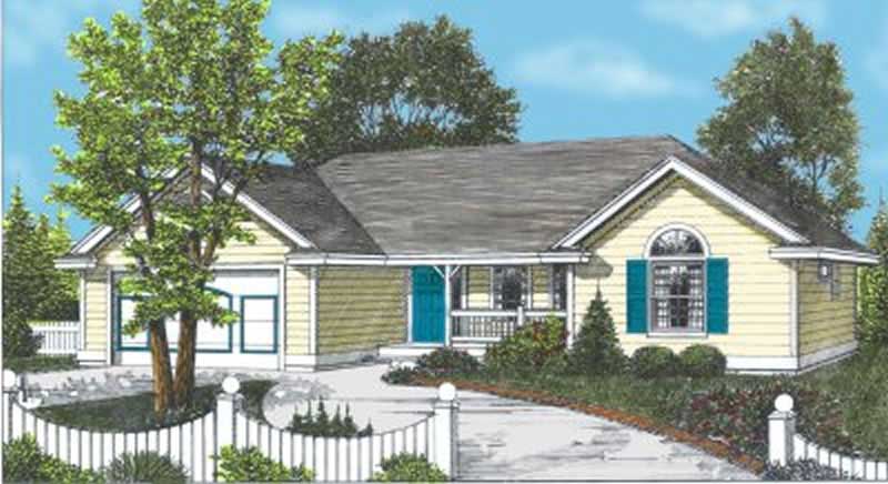 2-Bedroom, 1288 Sq Ft Ranch House Plan - 119-1139 - Front Exterior