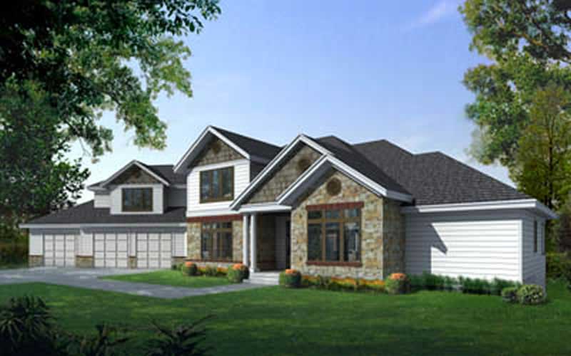 5-Bedroom, 4271 Sq Ft Craftsman House Plan - 119-1211 - Front Exterior