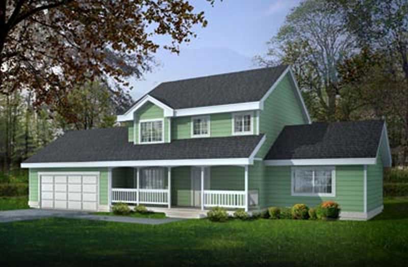 4-Bedroom, 1727 Sq Ft Country House Plan - 119-1245 - Front Exterior