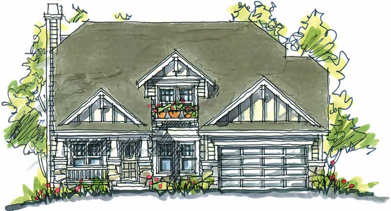 4-Bedroom, 2354 Sq Ft Country House Plan - 120-1264 - Front Exterior