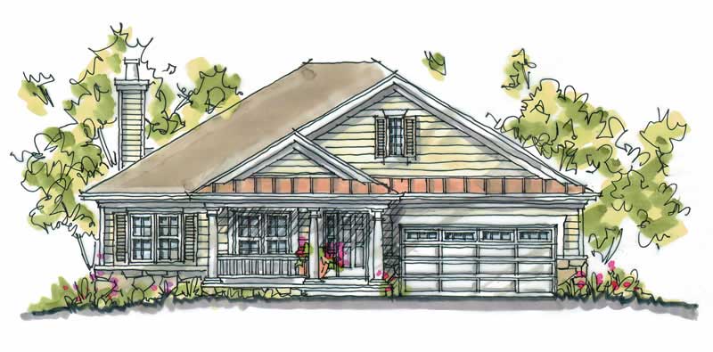 3-Bedroom, 1724 Sq Ft Country Home Plan - 120-1350 - Main Exterior