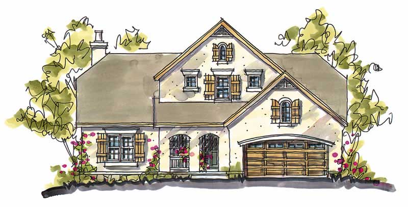 5-Bedroom, 2425 Sq Ft French House Plan - 120-1367 - Front Exterior