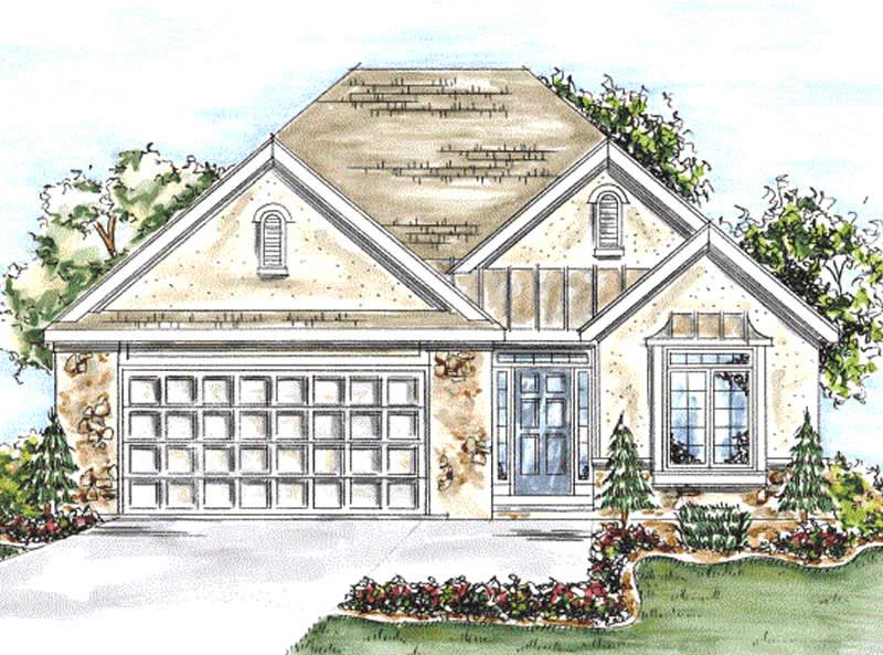 2-Bedroom, 1550 Sq Ft Country House Plan - 120-2052 - Front Exterior