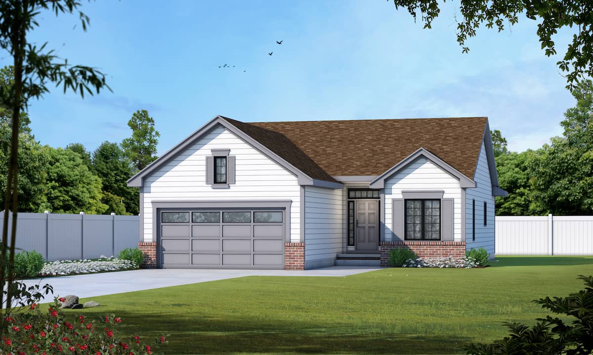 2-Bedroom, 1209 Sq Ft Ranch House - Plan #120-2070 - Front Exterior