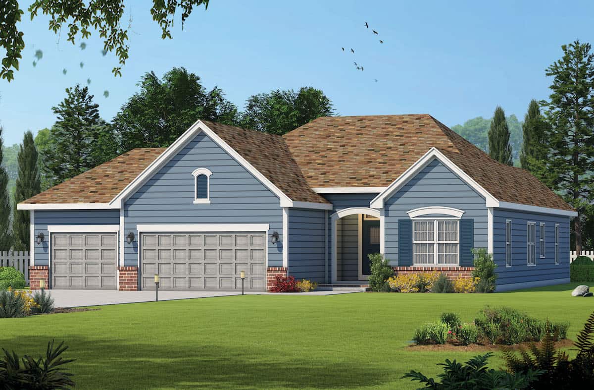 3-Bedroom, 1755 Sq Ft Ranch Home - Plan #120-2114 - Main Exterior