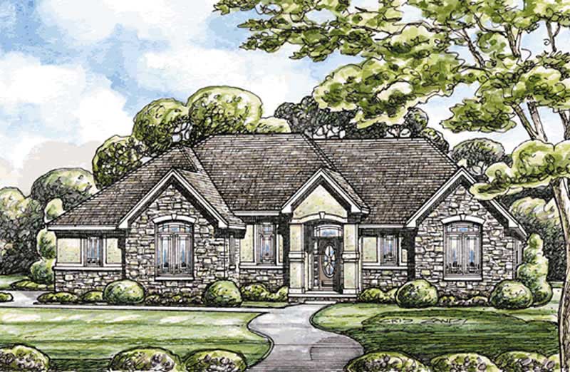 3-Bedroom, 2038 Sq Ft Ranch Home Plan - 120-2170 - Main Exterior