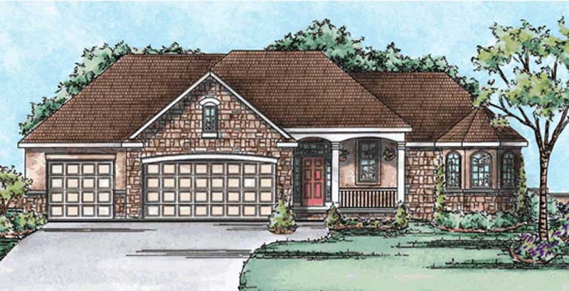 3-Bedroom, 2065 Sq Ft Country Home Plan - 120-2178 - Main Exterior