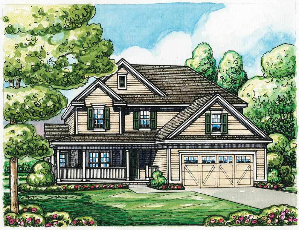 3-Bedroom, 2248 Sq Ft Traditional Home Plan - 120-2256 - Main Exterior