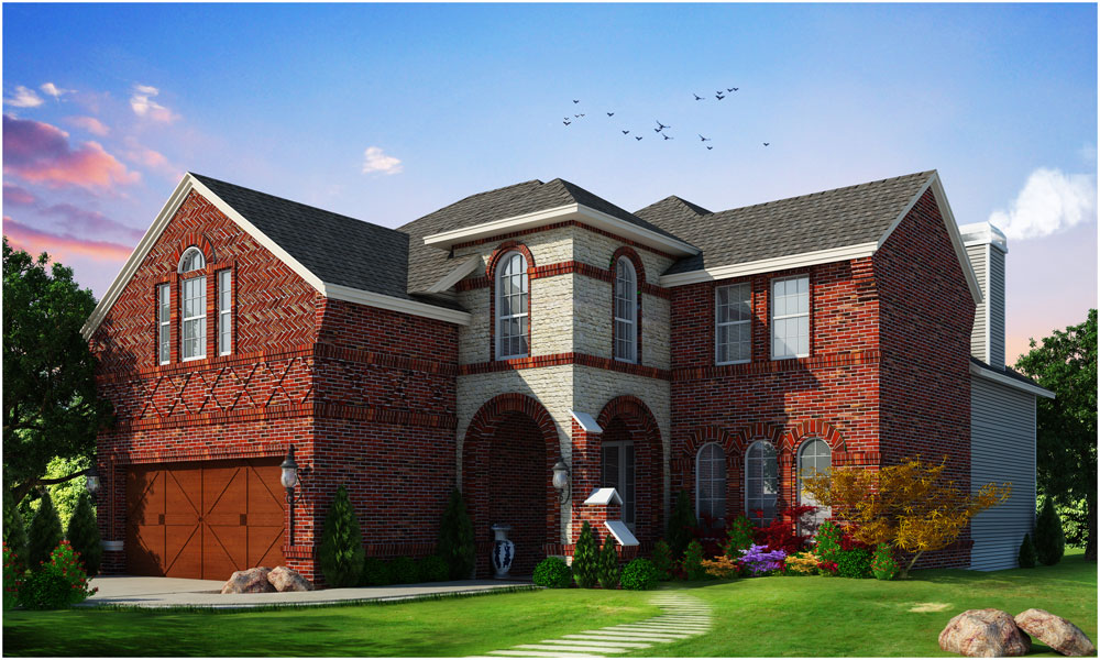 4-Bedroom, 2879 Sq Ft European House Plan - 120-2303 - Front Exterior