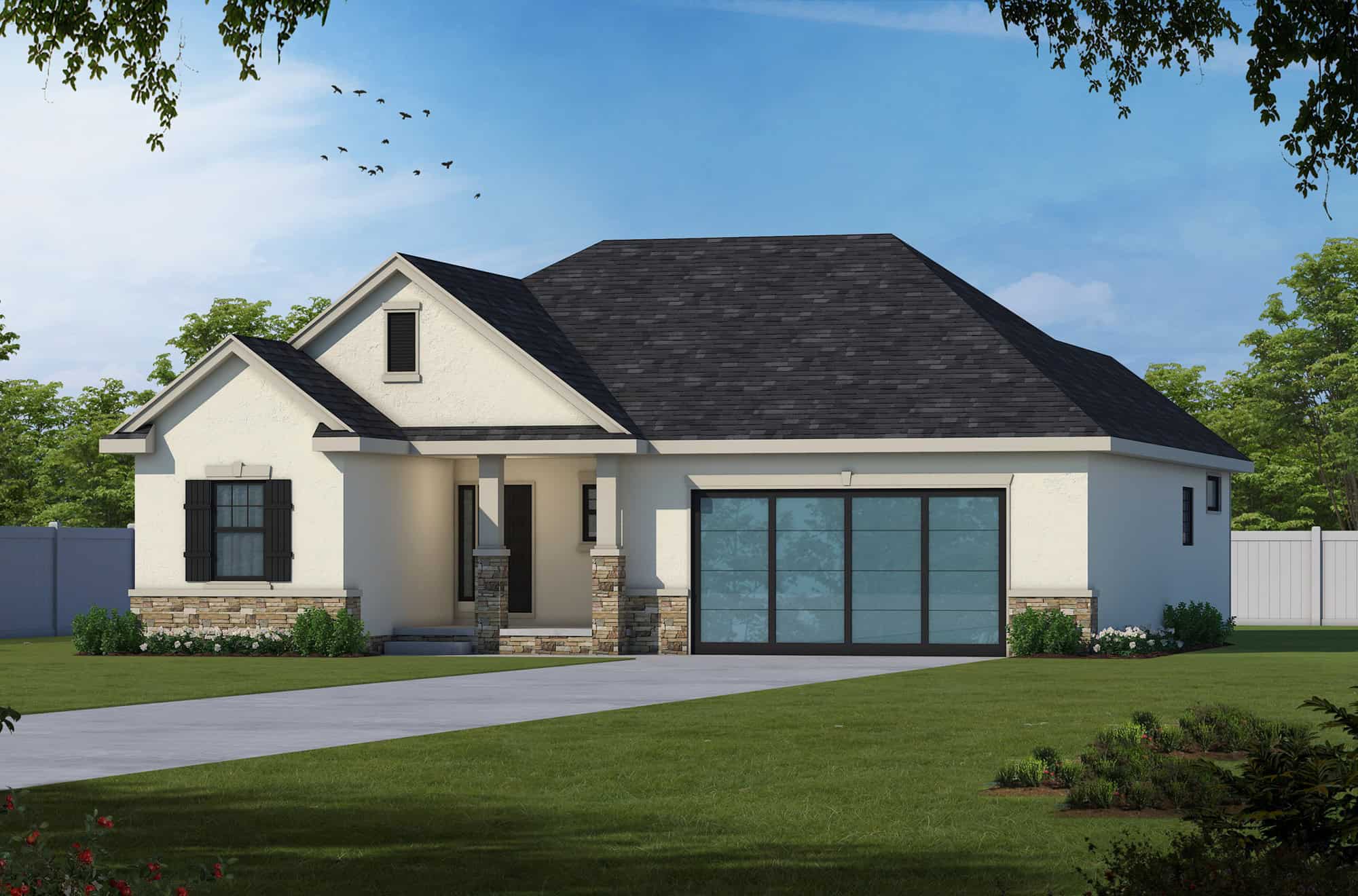 3-Bedroom, 1858 Sq Ft Country Home Plan - 120-2524 - Main Exterior