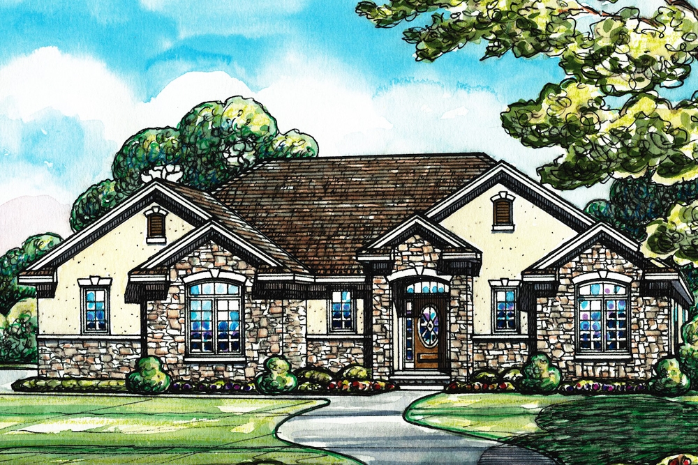 2-Bedroom, 1672 Sq Ft Traditional House Plan - 120-2542 - Front Exterior