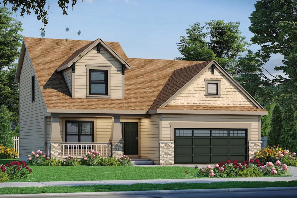 4-Bedroom, 1480 Sq Ft Craftsman Home Plan - 120-2553 - Main Exterior