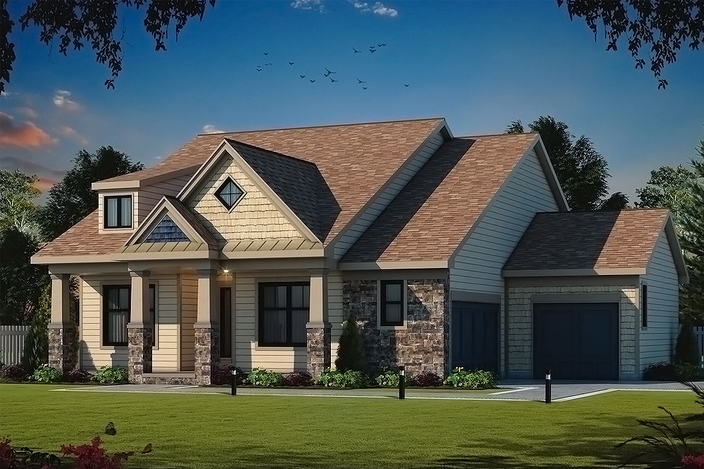 3-Bedroom, 1757 Sq Ft Craftsman House Plan - 120-2560 - Front Exterior