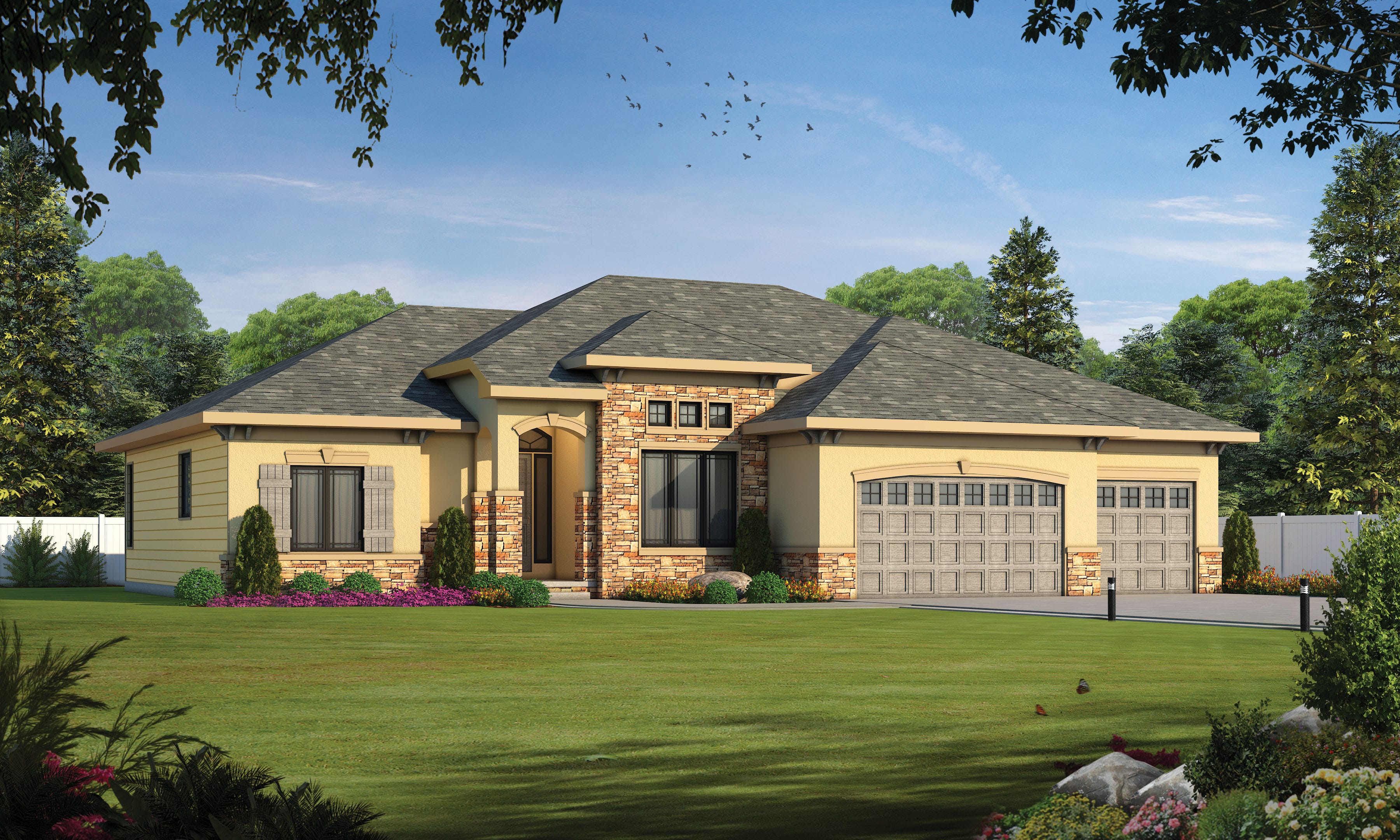 2-Bedroom, 2292 Sq Ft French Home Plan - 120-2570 - Main Exterior