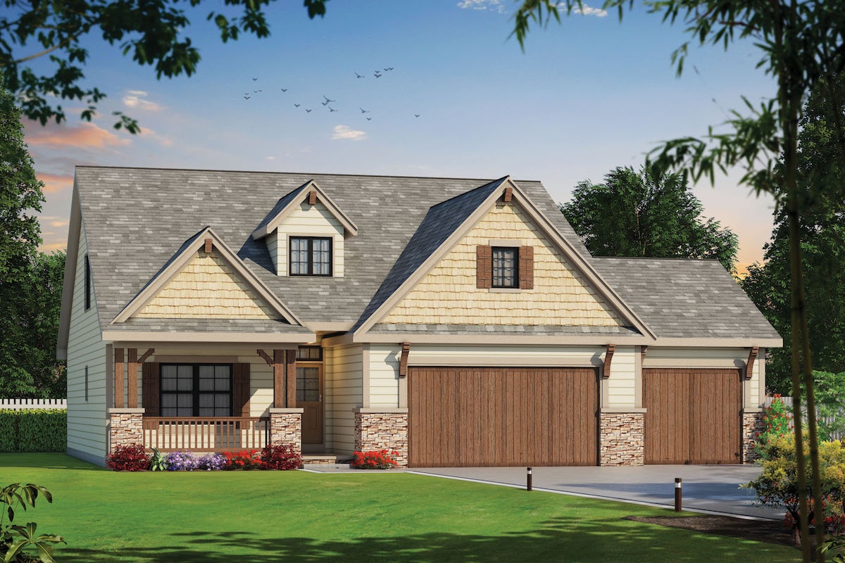 4-Bedroom, 2116 Sq Ft Craftsman Home - Plan #120-2576 - Main Exterior