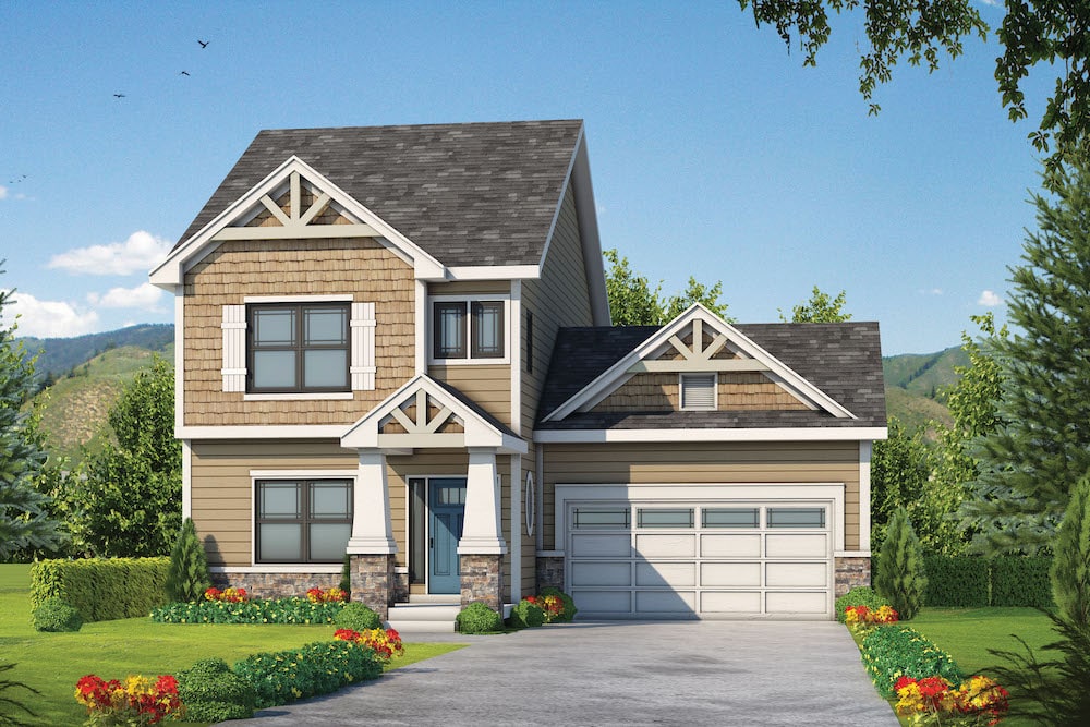 3-Bedroom, 1743 Sq Ft Craftsman House Plan - 120-2582 - Front Exterior