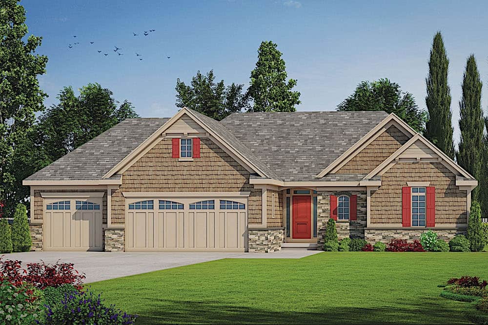 2-Bedroom, 1595 Sq Ft Ranch House - Plan #120-2598 - Front Exterior