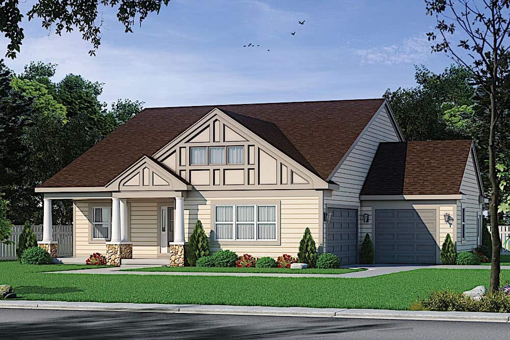2-Bedroom, 1906 Sq Ft Ranch House Plan - 120-2602 - Front Exterior