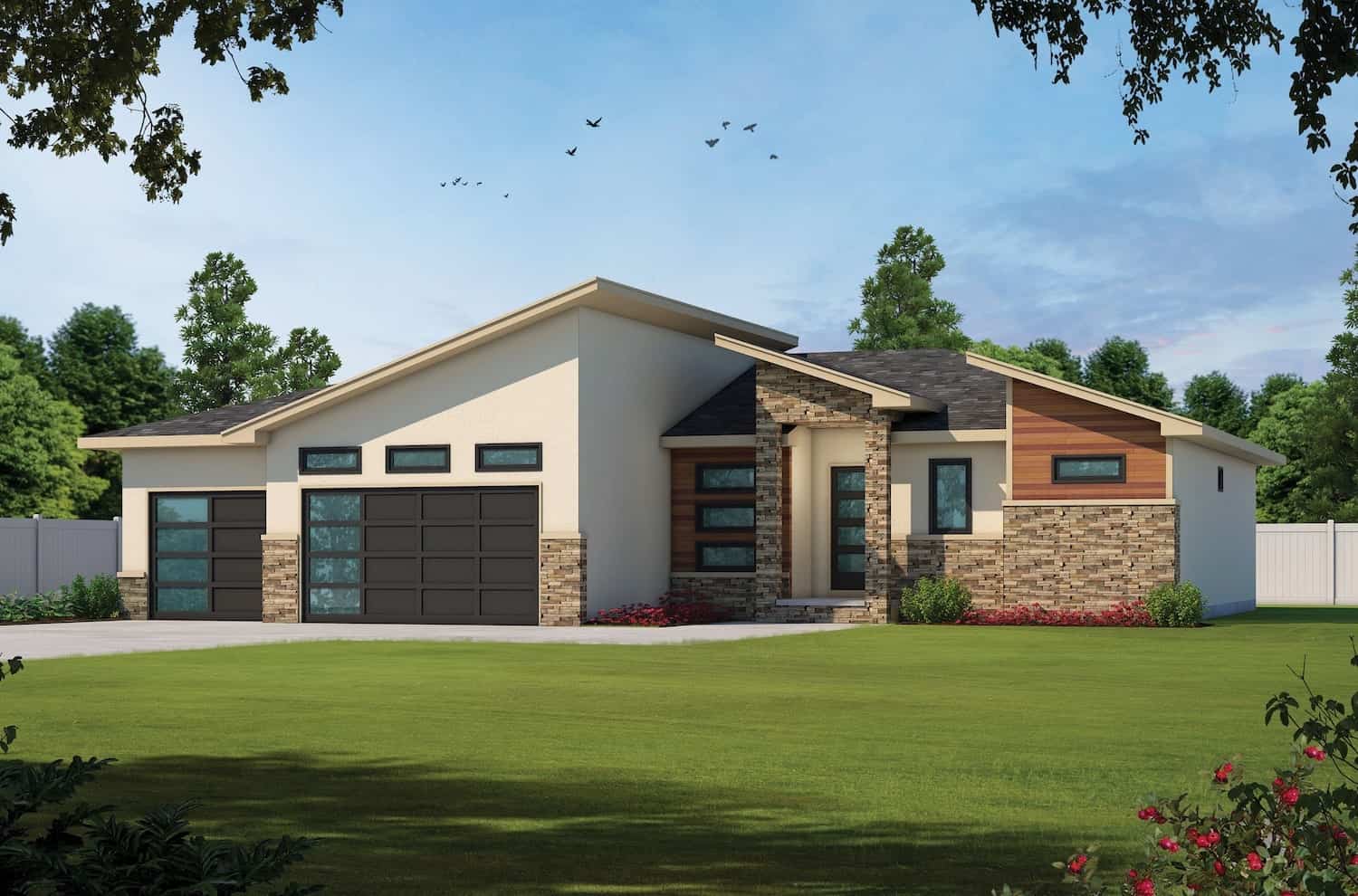 3-Bedroom, 2846 Sq Ft Contemporary House - Plan #120-2695 - Front Exterior