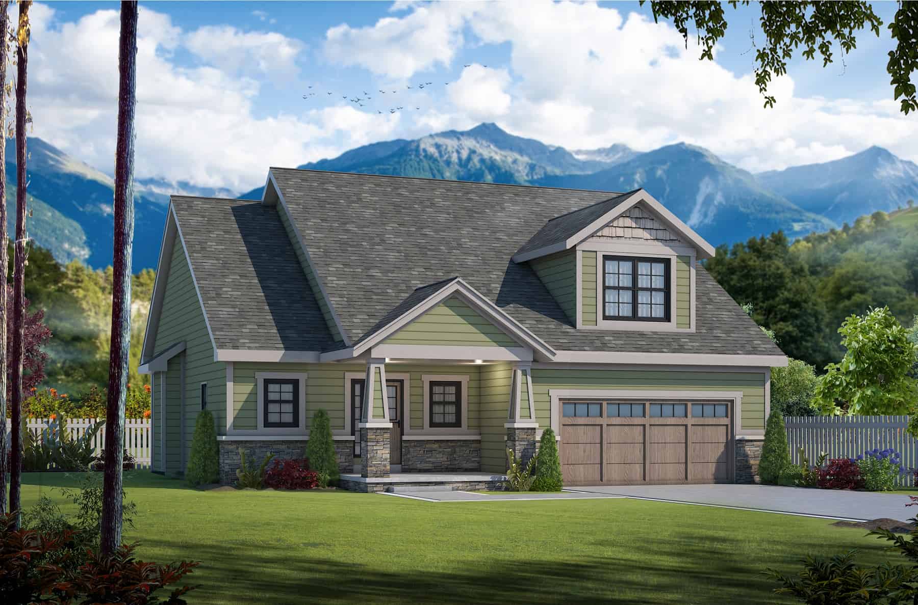 3-Bedroom, 1878 Sq Ft Craftsman Home Plan - 120-2724 - Main Exterior