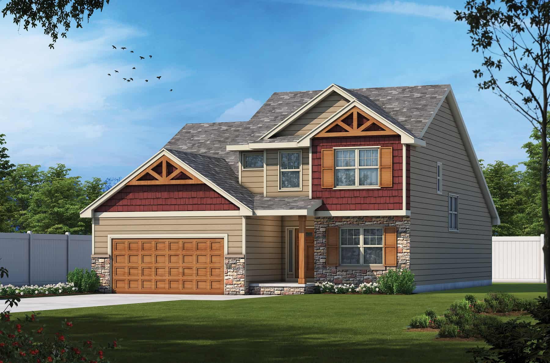 Craftsman House Plan - 4 Bedrms, 4 Baths - 2437 Sq Ft