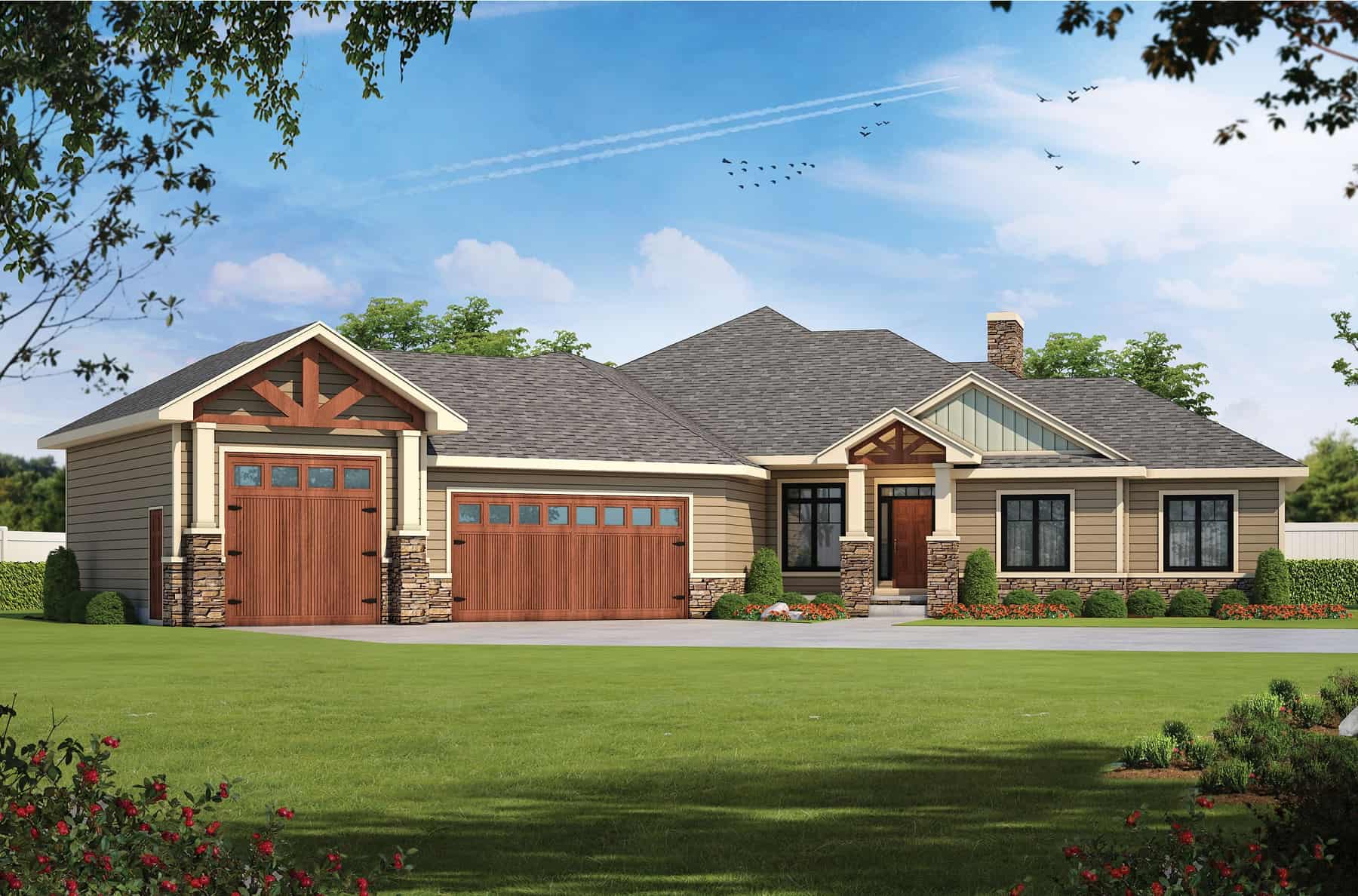 Craftsman Home Plan - 3-5 Bedrms, 3 Baths - 2301-3810 Sq Ft