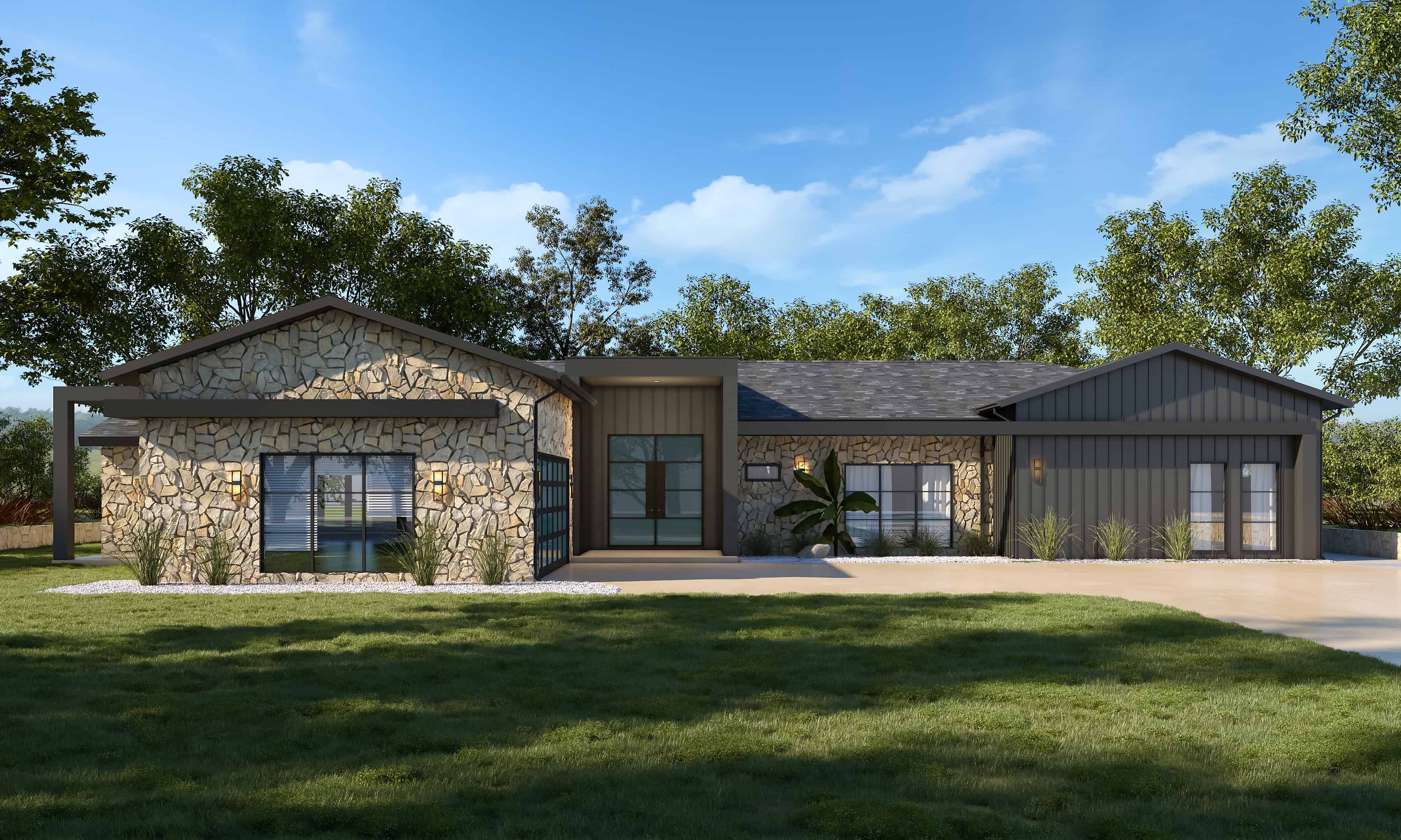 Modern Home Plan - 3 Bedrms, 4 Baths - 3388 Sq Ft - #120-2800