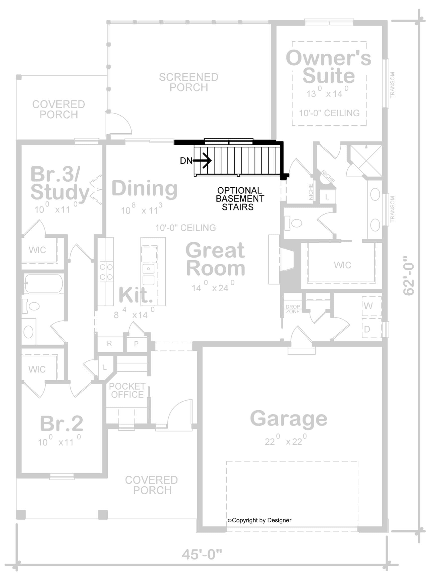 Basement Option Stair Location