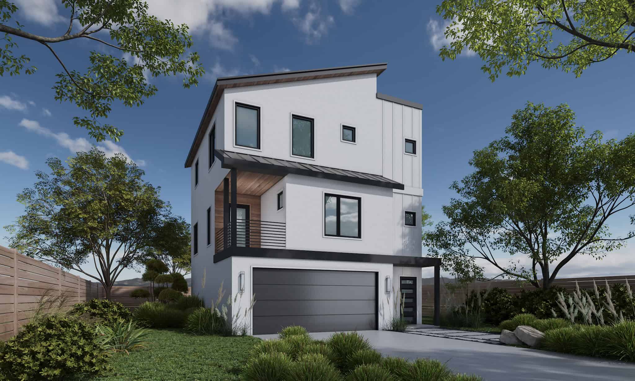 3-Bedroom, 1781 Sq Ft Contemporary House Plan - 120-2836 - Front Exterior