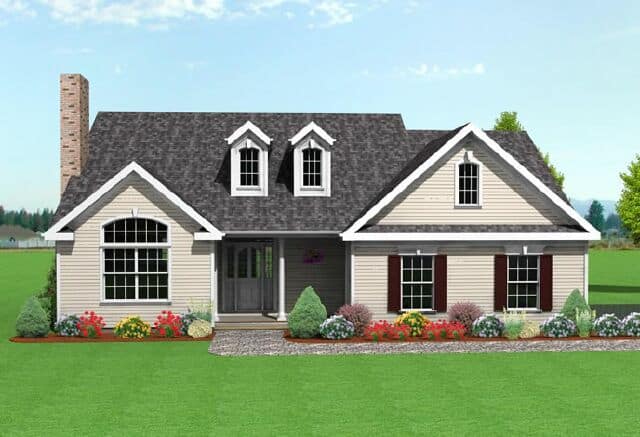 3-Bedroom, 1728 Sq Ft Country Home Plan - 121-1010 - Main Exterior