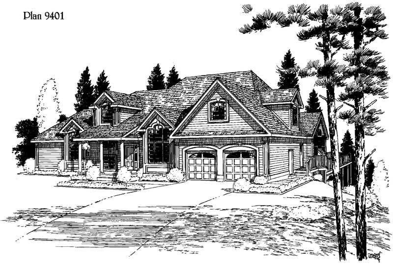 4-Bedroom, 3363 Sq Ft Country House Plan - 121-1033 - Front Exterior